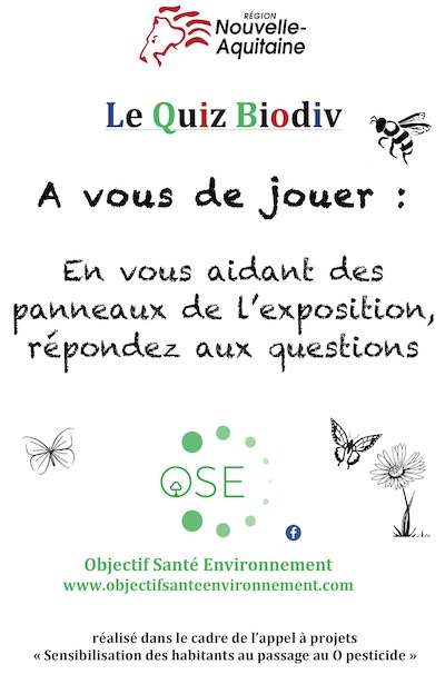 Quiz biodiv - quiz sur la la bioidiversité - objectif santé environnement